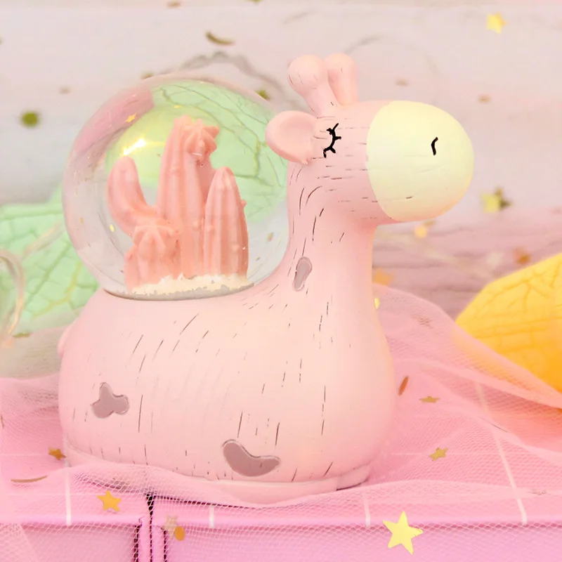 pink deer Креативный хрустальный шар украшение для спальни мультяшный узор милый олень детские игрушки животные со светом студенческий Рождественский подарок - Цвет: pink deer