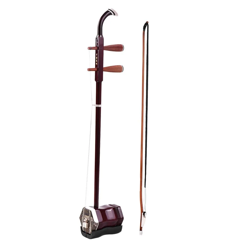 Набор из 2 струнной скрипки Dark Erhu твердого дерева китайская струнная скрипка для