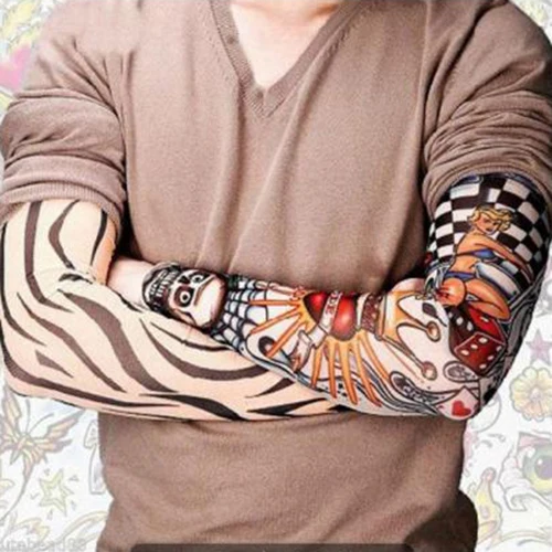 Крутая Мужская Временная подделка без застежек гетры с татуировками летний