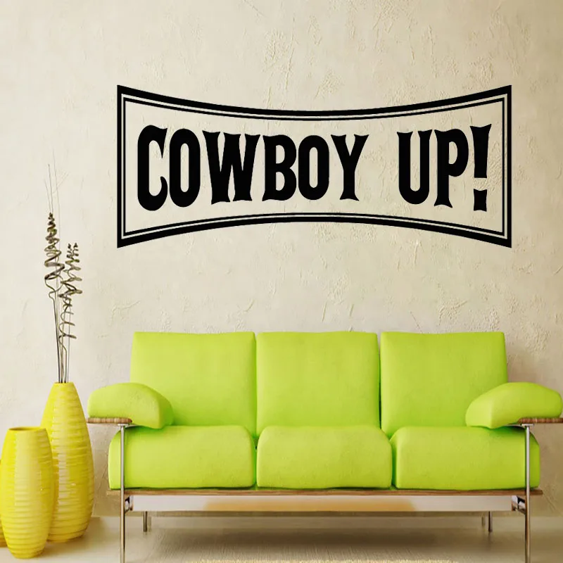 

Hot Sale Square Shape Cowboy Up Wall Sticker Home Decor Living Room Wall Decals Children Boys Room Decoration