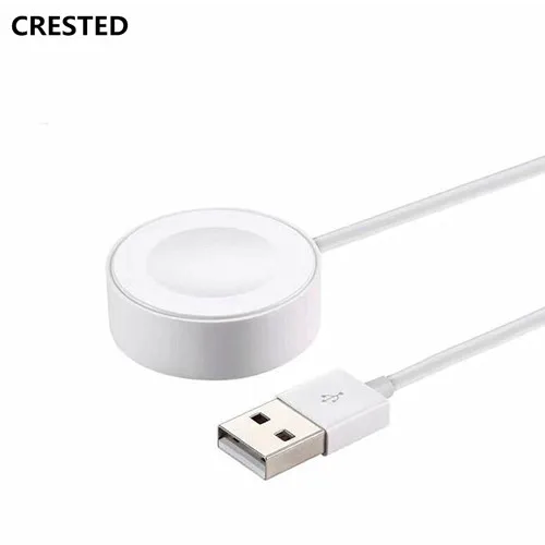 white Хохлатая для Apple watch band iwatch Series 4 3 2 1 беспроводной USB Сертифицированный Магнитный зарядный кабель iWatch 1 м - Цвет ремешка: white