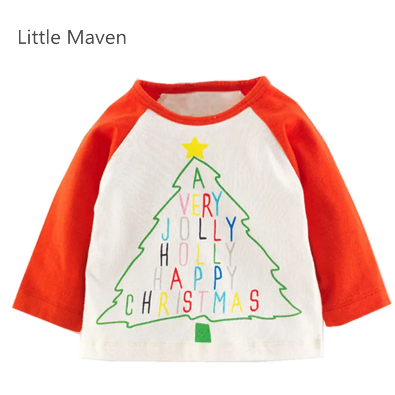 Little Maven/осенне весенняя одежда для детей брендовая Модная хлопковая футболка с
