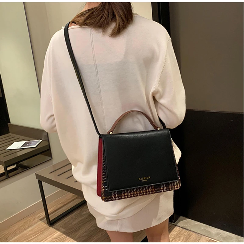 Клетчатая женская сумка маленькие сумки мессенджеры женские 2019 Новые простые