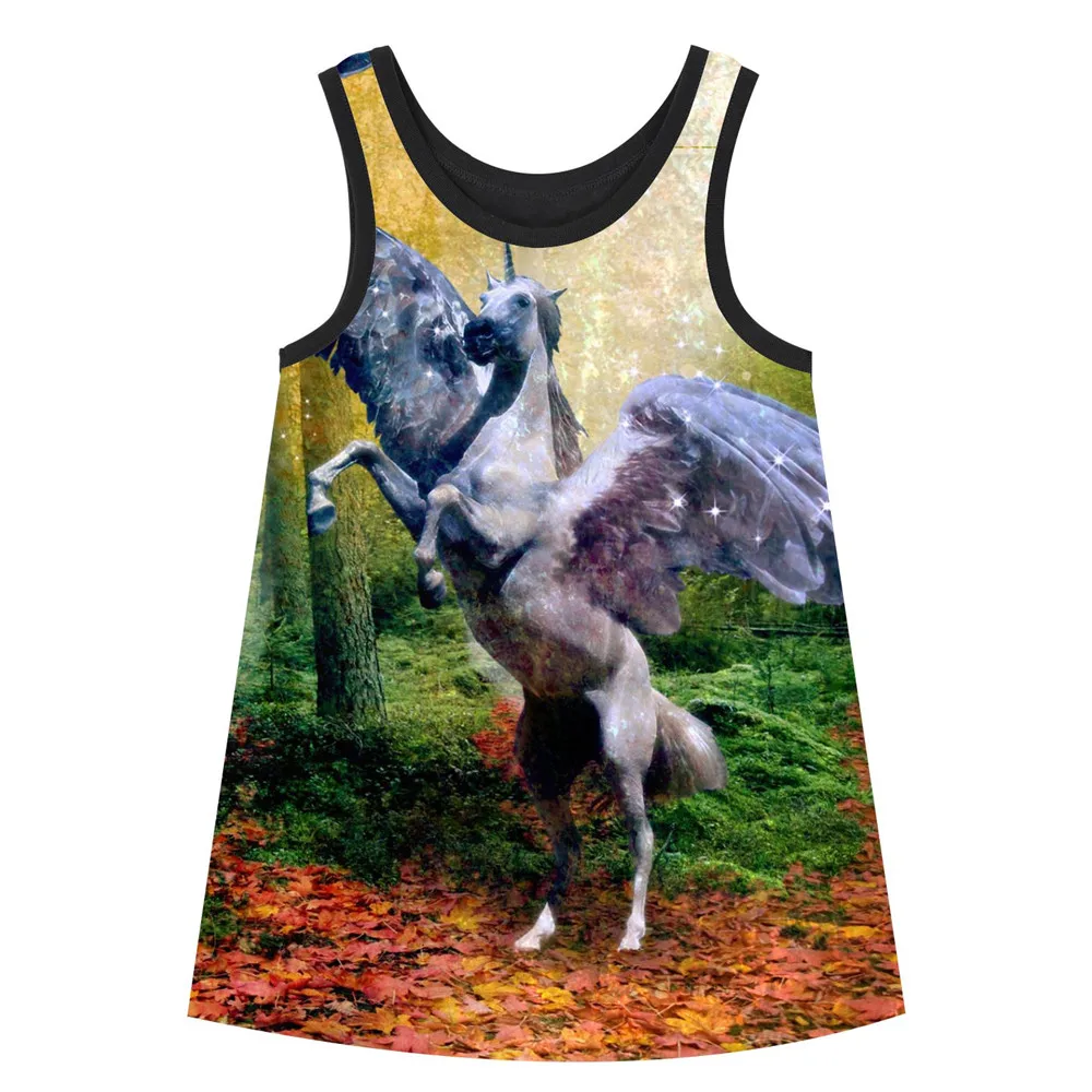 Одежда для девочек слюнявчик платье красивые платья милый Пегас Летний стиль