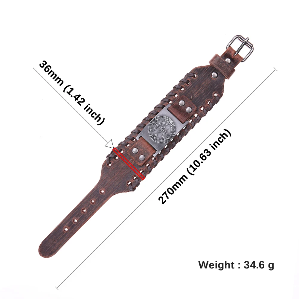 LIKGREAT Michael Archangel браслет для мужчин Pulseira Masculina языческий Амулет из натуральной кожи