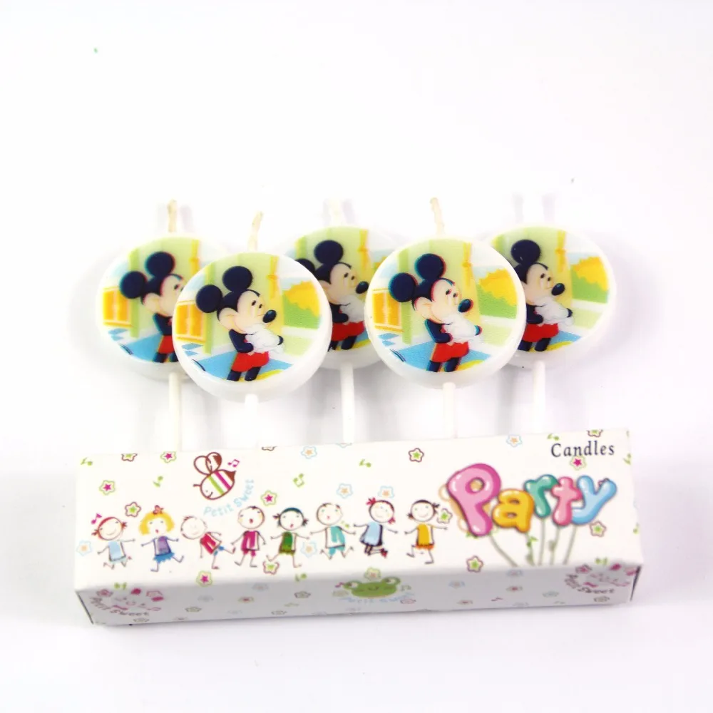 Mickey candle4 С Микки Маусом Мышь вечерние украшения дети были счастливы День рождения украшения Baby Shower вечерние принадлежности для детский праздничный костюм, комплект - Цвет: Mickey candle4