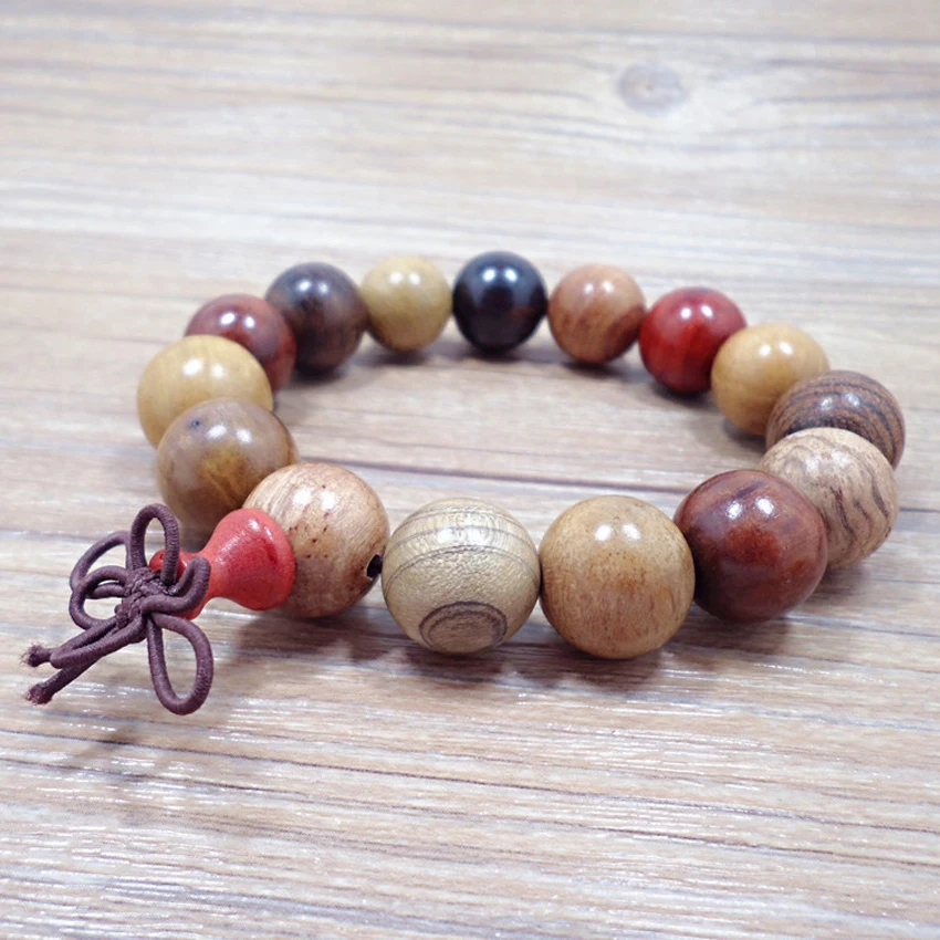 Хорошее качество 15 мм бусины сандалового дерева Браслеты Будда мала Розарий