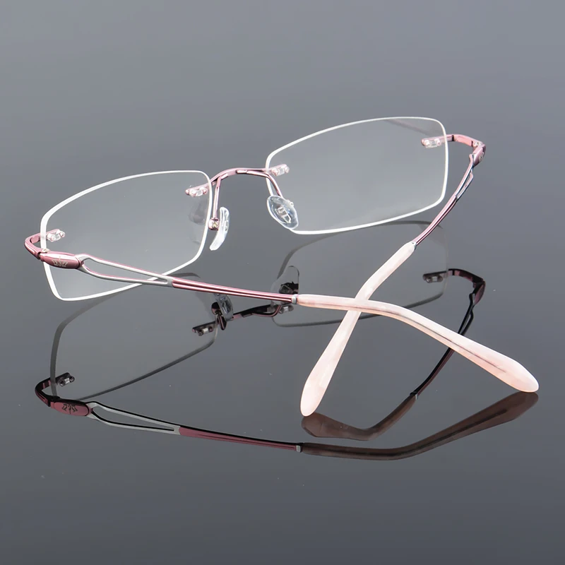 2017 XINZE титановые очки для близорукости без оправы квадратные с памятью