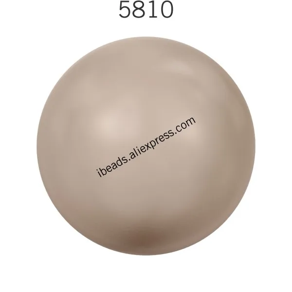 Powder Almond 305 Кристалл от Swarovski 5810 круглая жемчужная бусина с полным просверленным отверстием, Бисероплетение для DIY браслетов, ювелирных изделий - Цвет: Powder Almond 305