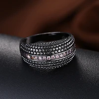 garilina vintage jewelry trinket black gun plated pink cz ring for teen girls womens party gift ring ar2183