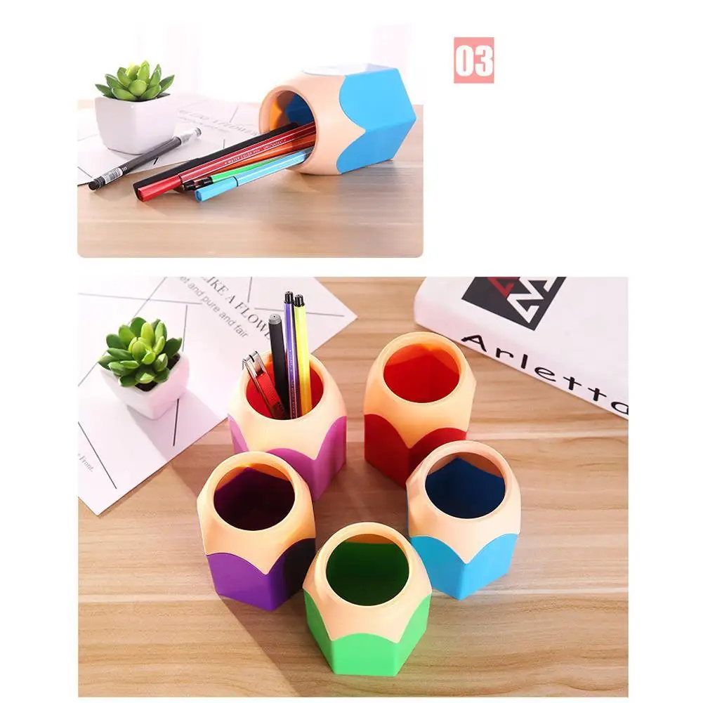 New Pencil Shaped Make Up Brush Pen Holder Pot Office Stationery Storage Organizer School Supplies | Канцтовары для офиса и