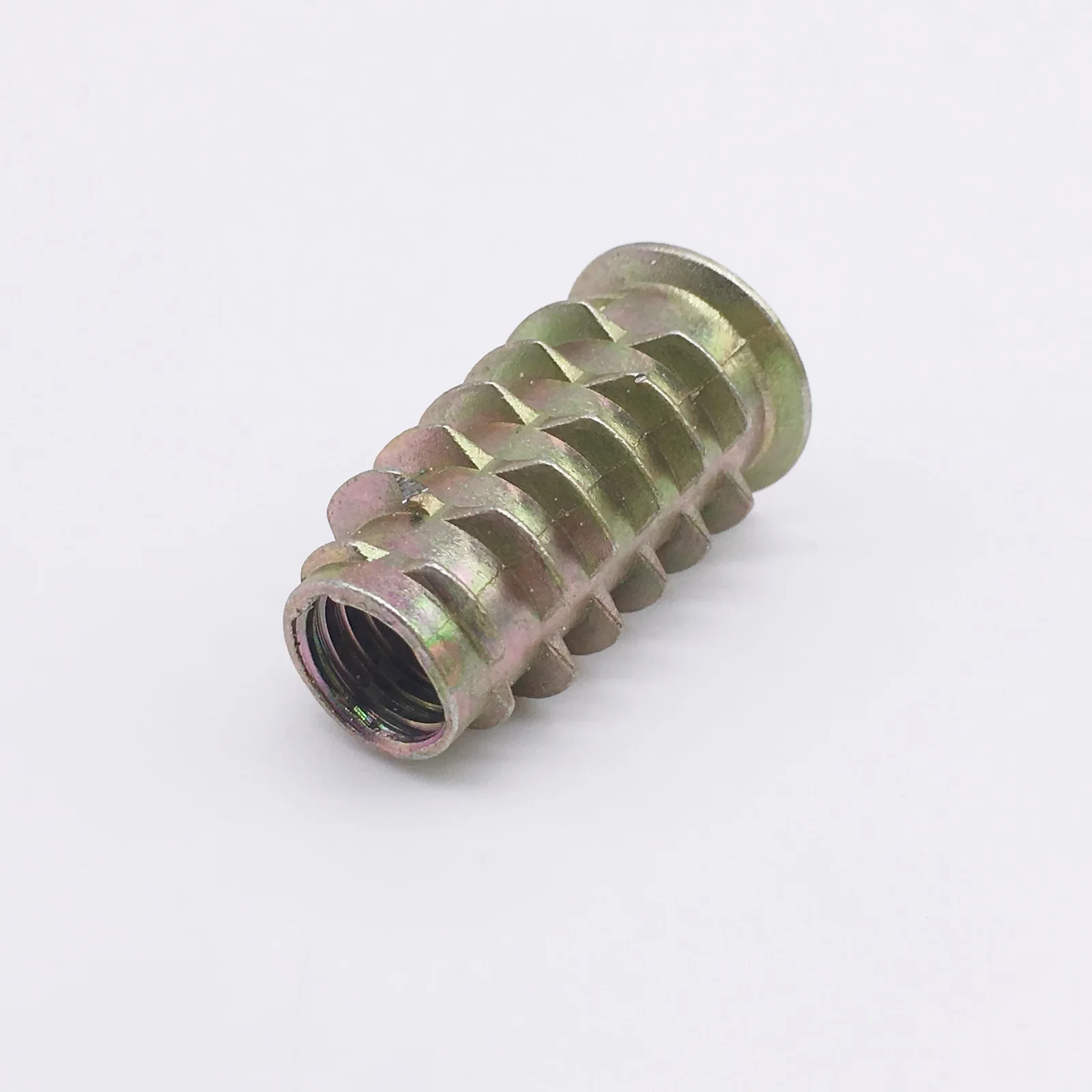 

M4x10 Threaded Insert Nut Furniture Nuts For Wood Hex Socket Screw Flanged Barbed Zinc Pack 100