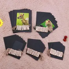10 шт./Партия DIY фоторамка Крафт Бумажная рама для картины 3-5 дюймов подвесной альбом настенные фотографии крафт-бумага с зажимами и веревкой