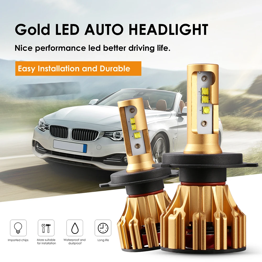 Oslamp T6 H4 фары светодиодные лампы для передних фар h7 7000lm 70 Вт SMD чипов H11 H13 9005 9006 Авто фары светодиодные огни белый 12V 24V
