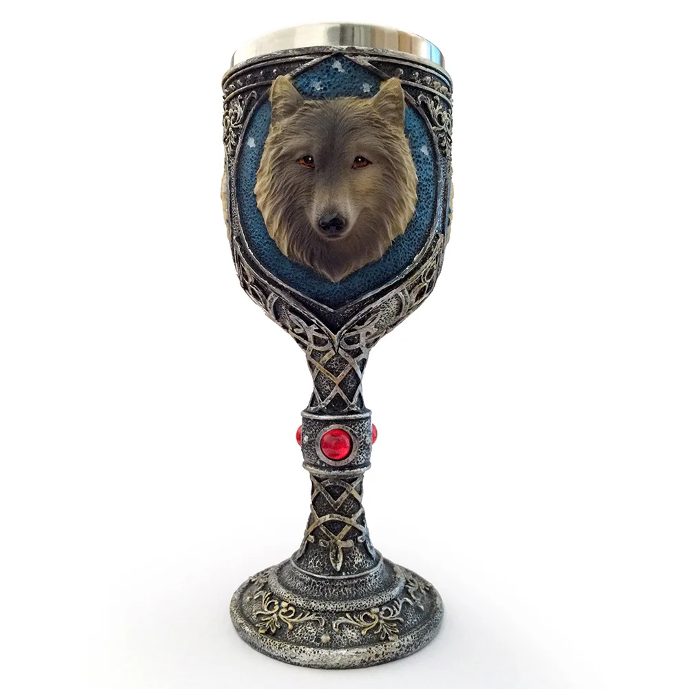 Забавная 3D кружка для кофе с волком крутая из смолы чашка нержавеющей стали
