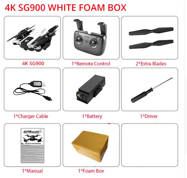 4K White Foam Box Бесголовый Радиоуправляемый Дрон 720P 4K HD Двойная камера в реальном времени воздушный видео гонки Дрон Квадрокоптер авто возврат RTF wifi FPV вертолет - Color: 4K White Foam Box