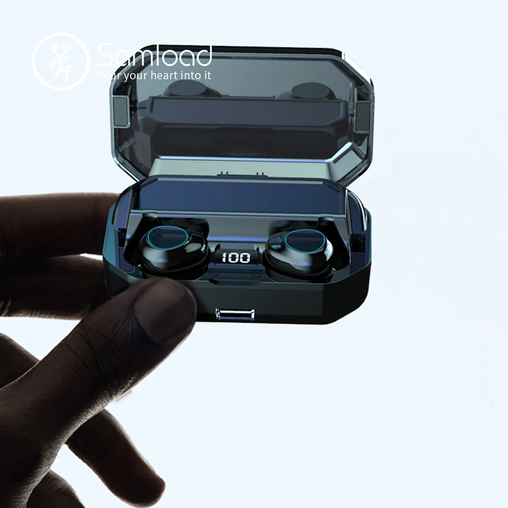 Samнагрузки HIFI звук беспроводные наушники Bluetooth 5,0 наушники бинауральные звонки в ухо наушники с 4200 мАч power Bank зарядная коробка