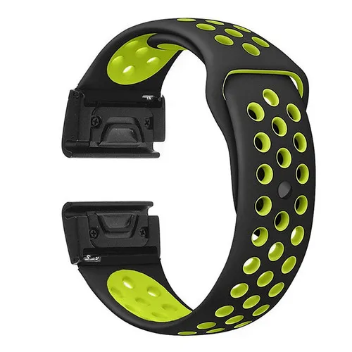Black yellow Ремешок Ремешок для спортивных часов для наручных gps-часов Garmin Fenix 5X/5 XPlus/6X/3 HR/D2 Bravo Смарт-часы браслет 26 мм силиконовый Quick Fit Браслет - Цвет: Black yellow