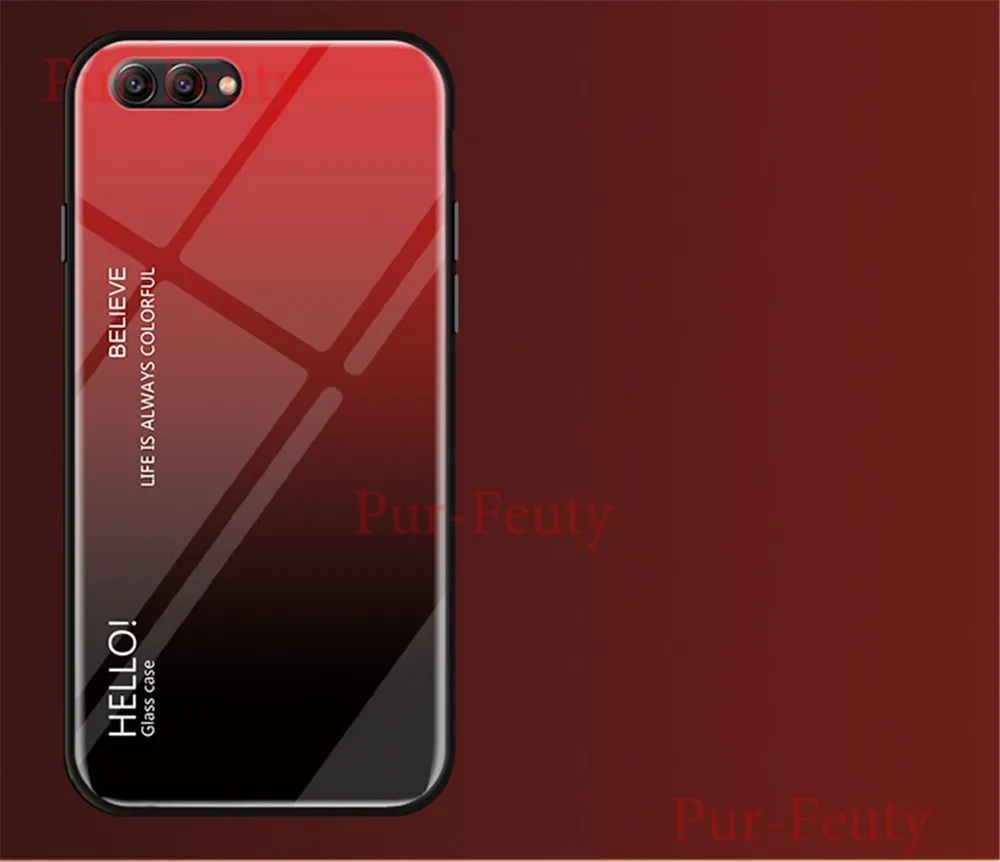 Чехол для huawei honor View 10 BKL L09, модный, твердый, закаленное стекло, роскошная, градиентная, защитная задняя крышка для huawei honor v10 v9