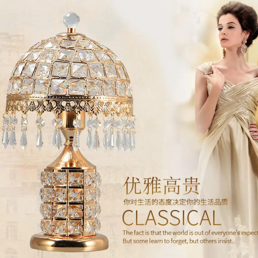 Роскошные светодиодные настольные лампы с кристаллами мощные E27 для спальни