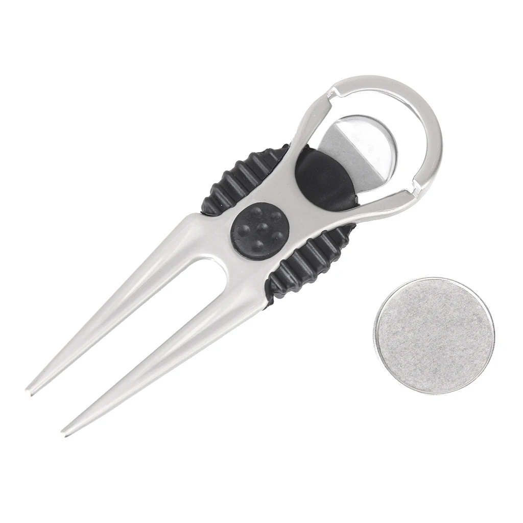 

Silver Golfer Club Golf Divot Tool With Mark Repair Tool