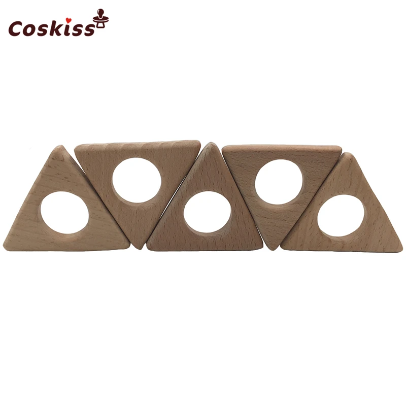 

Baby Teether Triangle Baby DIY Jewelry Pendants Necklace Bracelets Accessories BPA Free Pacifier Wooden Triangular Teether
