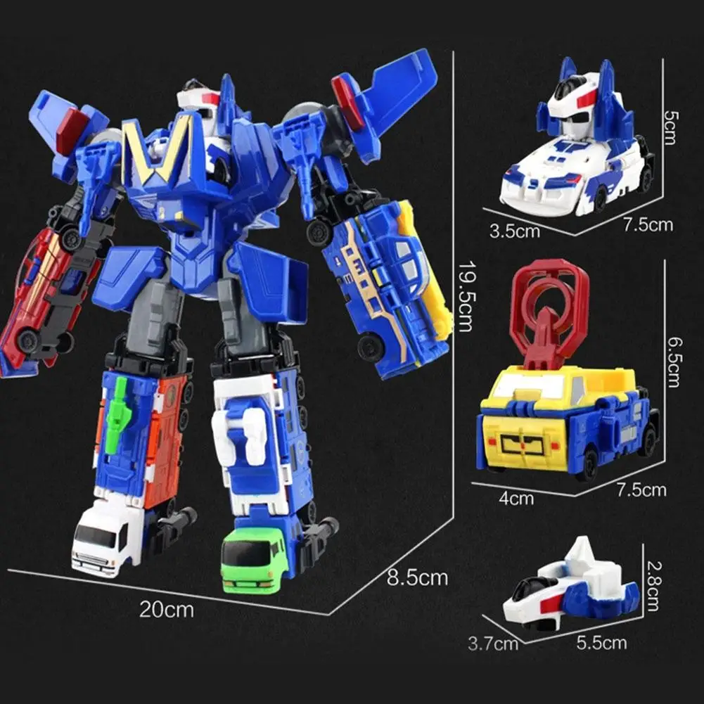 

RCtown Double-sided Deformed Car Robot Toy 6 to 1 Children Intelligent Manual Plastic Puzzle Toy zk30