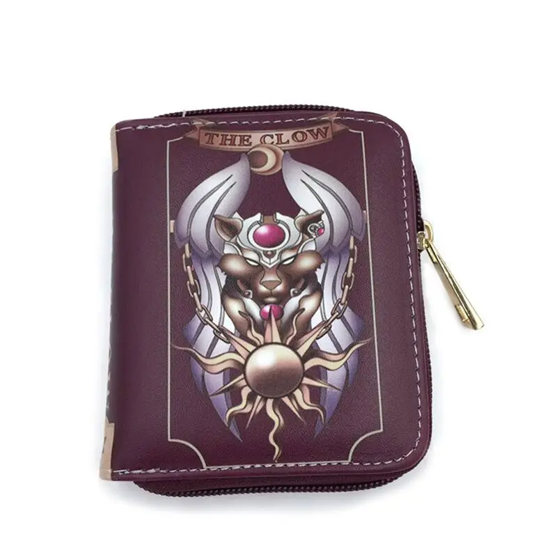 Card Captor Sakura 3 Короткий кошелек Sakura Cardcaptor Sakura Kinomoto с рисунком из мультфильма, кожаный женский кошелек для монет на молнии, сумка для денег в подарок - Цвет: Card Captor Sakura 3