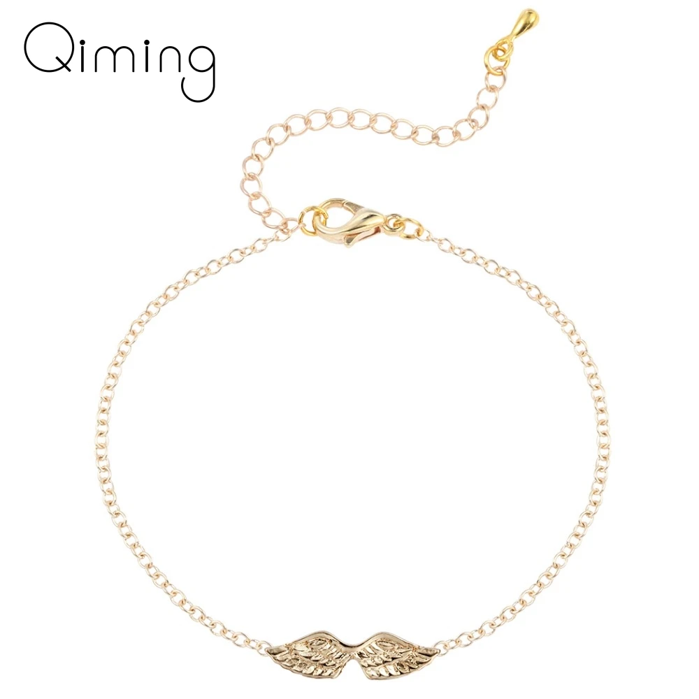 Модный женский браслет с ангельскими крыльями шармы Модная бижутерия подарок