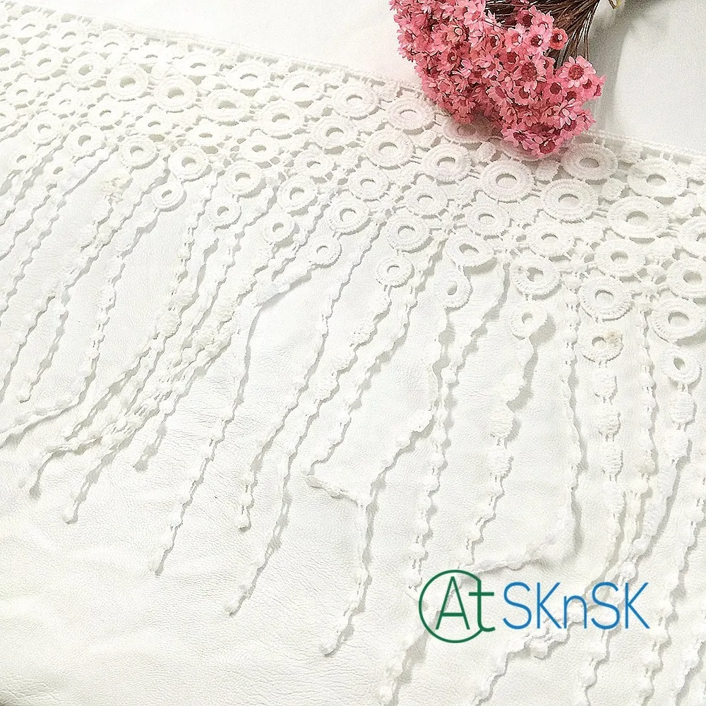 Кружево 2016 новинка 2 ярдов/партия полиэстер черная белая лампа свисающая бахрома