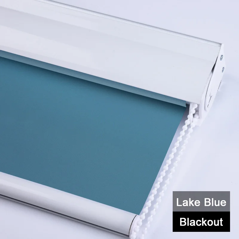 Blackout-Lake Blue CASAYA сверхпрочные рулонные шторы С Пылезащитным покрытием, легко очищающие оконные шторы, затемненные шторы для офиса, кровати, гостиной, 1 м x 1 м - Цвет: Blackout-Lake Blue