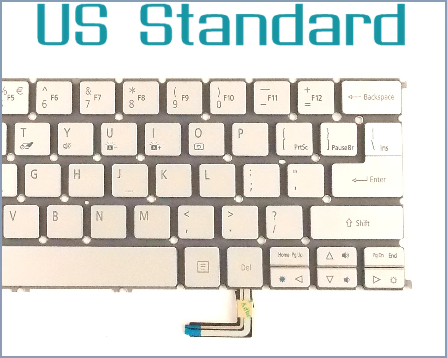 Ноутбук США раскладка клавиатуры для acer Aspire S7-191 S7-191-6400 S7-191-6640 MP-12A53U4J442 NK. I1013.00U серебро с подсветкой