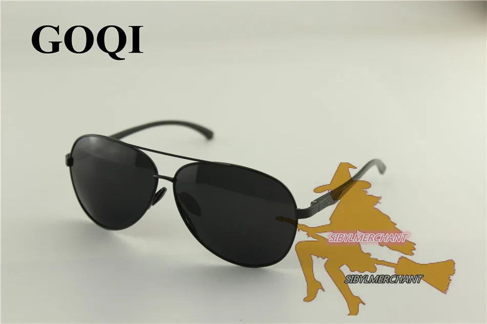 GOQI стиль мужские Gafas, оправа из металлического сплава поляризационные винтажные овальные очки, дикое покрытие цветные мужские солнцезащитные очки
