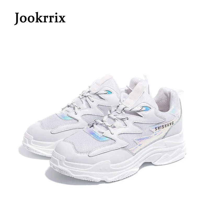 Jookrrix 2018 осенние модные женские Повседневное белые туфли Для женщин кроссовки для