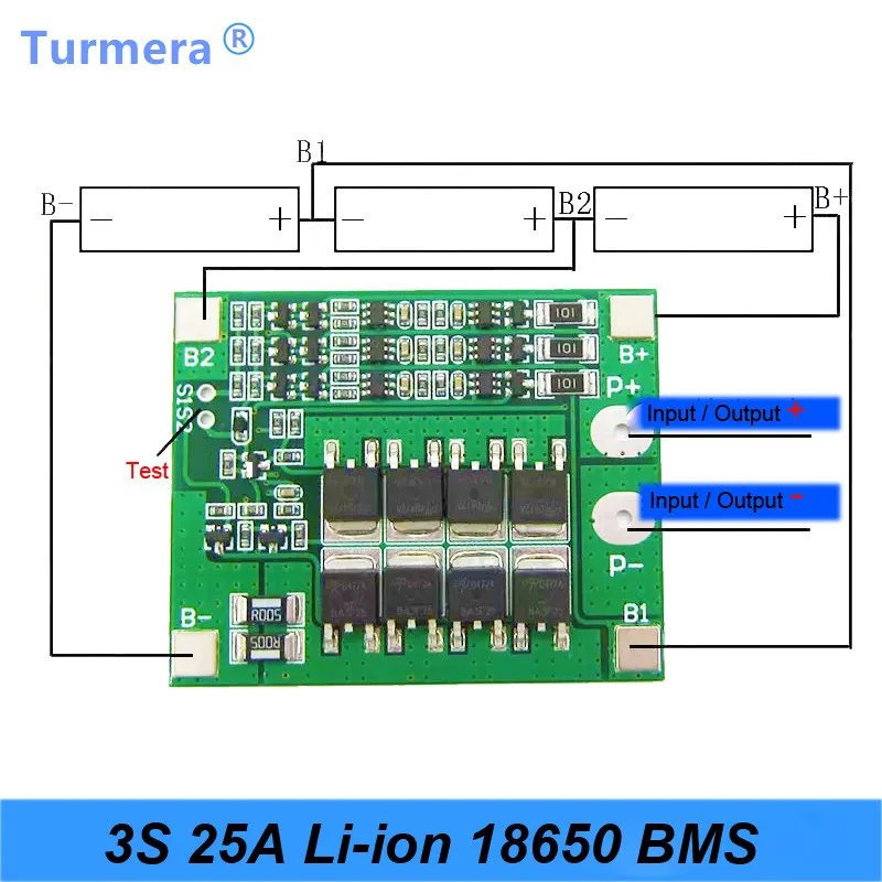 12 В 3 S 25A BMS 18650 литий-ионный батарея PCM литий-полимерный зарядное устройство защиты