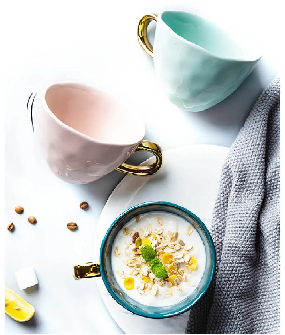 MDZF SWEETHOME Marble Ceramic Mug Gold Rim Coffee Milk Cup for Office and Home Perfect Gift for Family and Friend