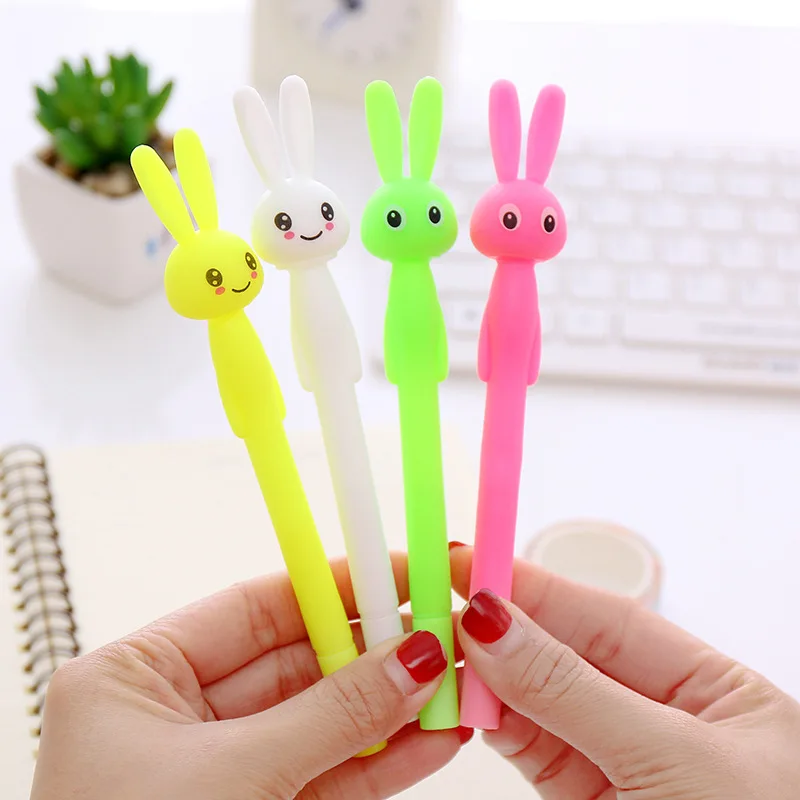 4 шт./компл. цветные гелевые ручки с кроликом милые Корейская ручка|gel pen|korean penscute pen