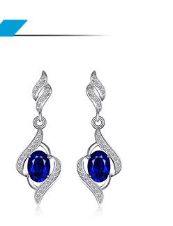 Jewelrypalace деликатный создан сапфир Висячие серьги для Для женщин чистого твердого стерлингового серебра 925 модные очаровательные ювелирные изделия