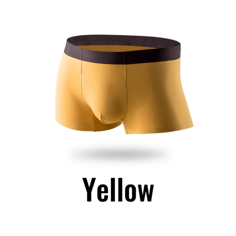 yellow Роскошные боксеры, мужское нижнее белье, бесшовные боксеры, антибактериальные боксеры, нижнее белье, боксеры, мужское нижнее белье, слипы XXXL, посылка Tmall - Цвет: yellow