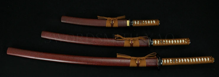 Полный Тан самурая японский набор мечей Катана вакидзаси Танто 1060