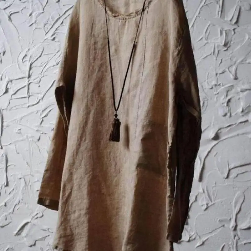 Весна 2020 оригинальная художественная свободная футболка с длинными карманами