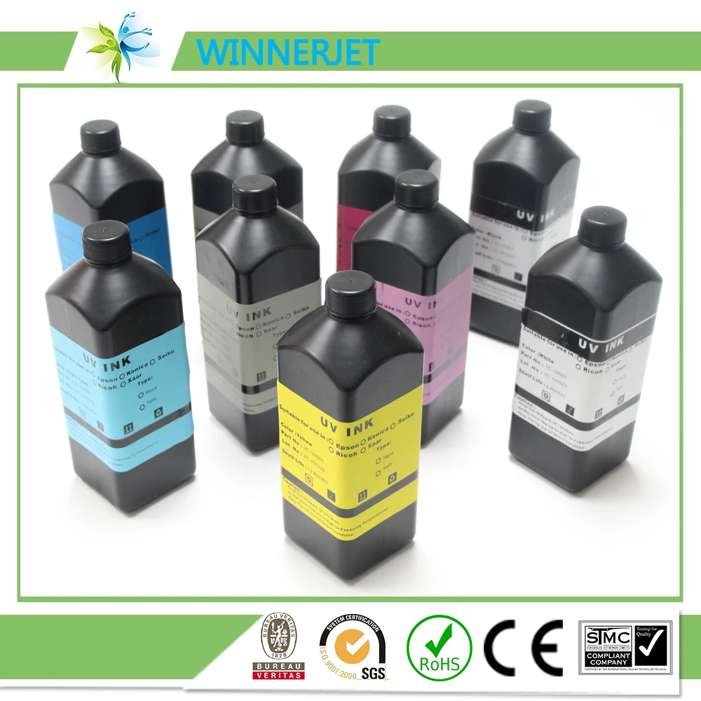 10 цветов 1000 мл/бутылка ртутная лампа жесткие УФ чернила для Konica priner|uv ink|ink 1000mlink uv |