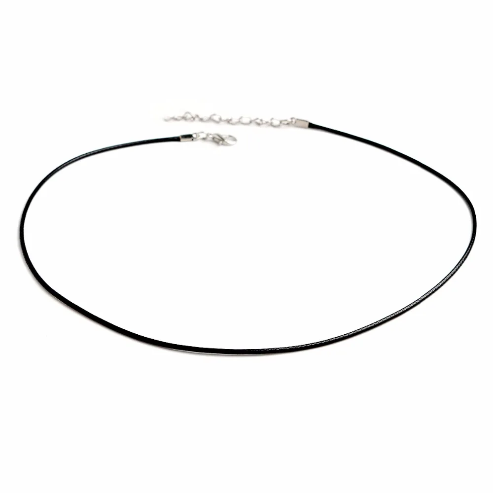 10 шт./лот черная кожаная веревка ожерелье из искусственной кожи 45 см + 5 шнур