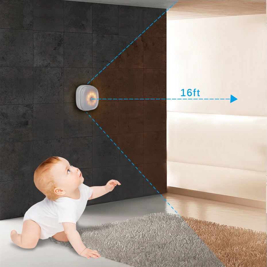 Светодиодный ночник с датчиком движения аварийный магнитный беспроводной