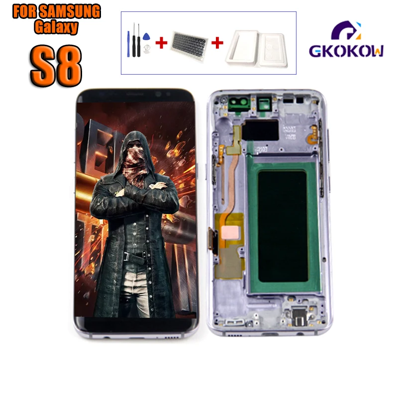 AMOLED дисплей для SAMSUNG S8 LCD + сенсорный экран дигитайзер Замена GALAXY Plus ЖК