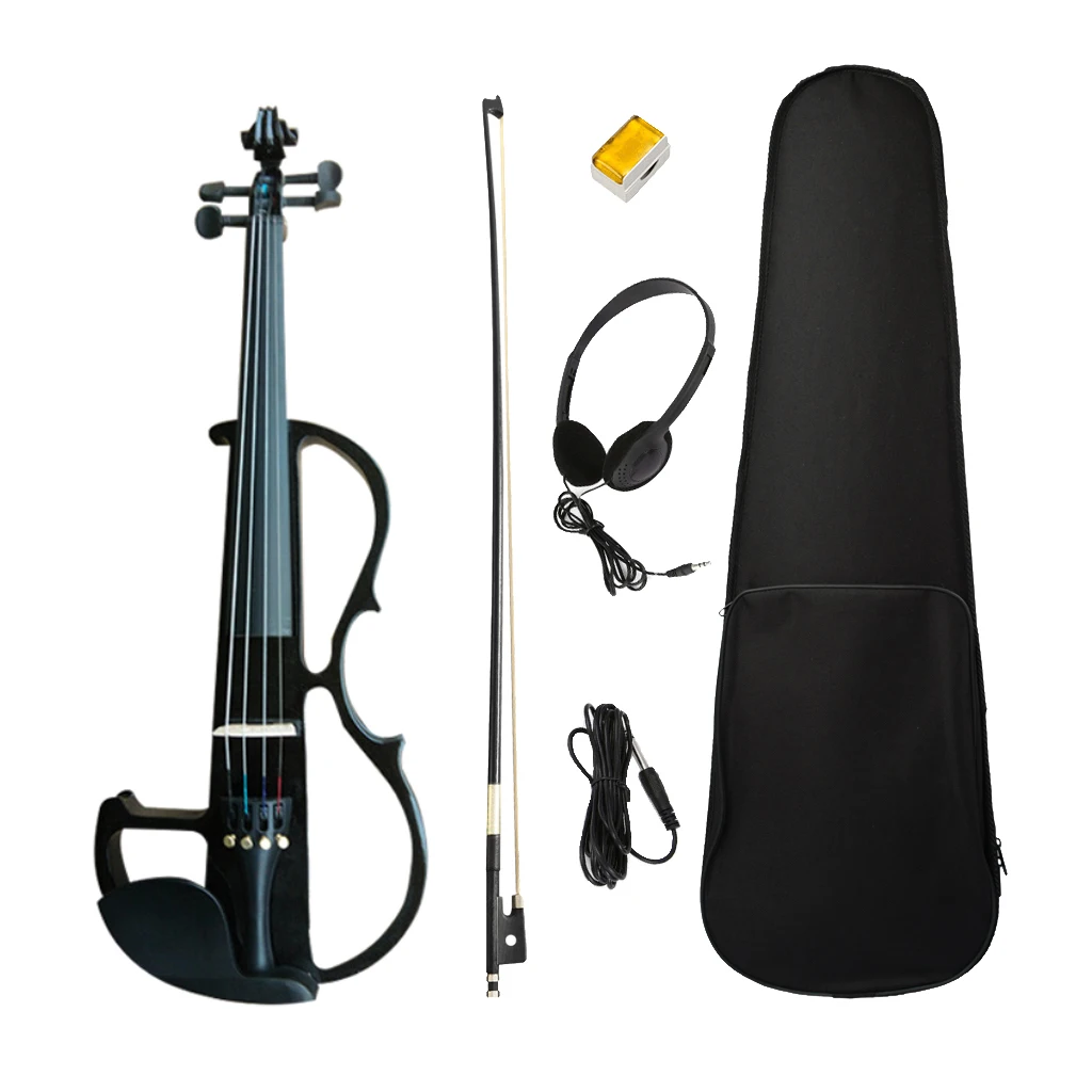 4/4 электрическая Тихая скрипка с бантом для наушников канифоль чехлом переноски