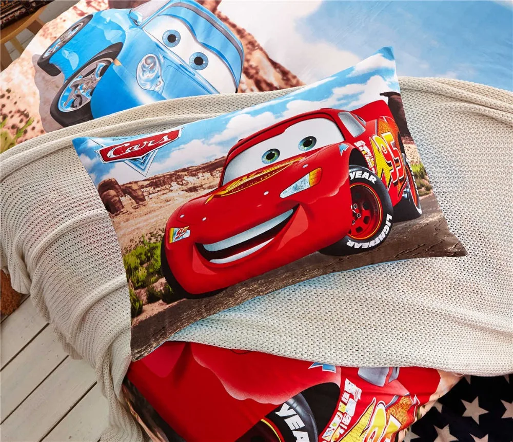 للبيع طقم أغطية سرير ماكوين ثلاثي الأبعاد للسيارات ، ملاءة سرير ، قطن ، غطاء لحاف ، ديكور غرفة نوم الأطفال ، 4-5 قطع ، أزرق بالكامل