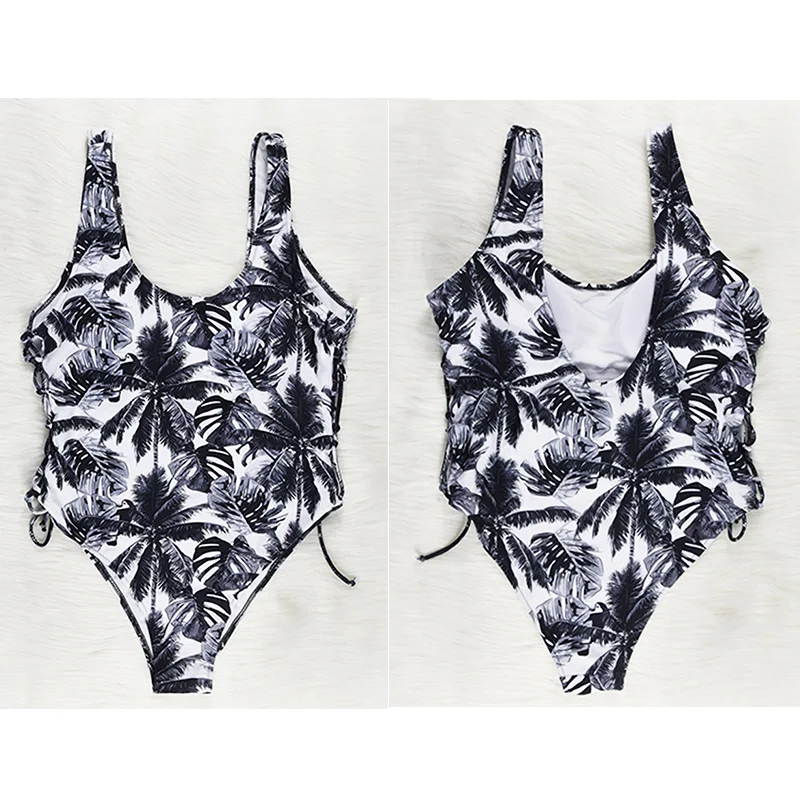 Двухсторонний кружевной купальный костюм женский Монокини боди Цельный