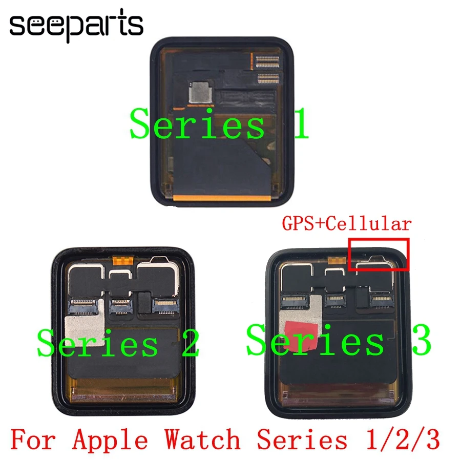Для Apple Watch серии 1/2/3 ЖК-дисплей Дисплей Сенсорный экран дигитайзер для наручных часов Apple Watch, Series2 S1 S2 S3 38 мм/42 мм Pantalla Замена