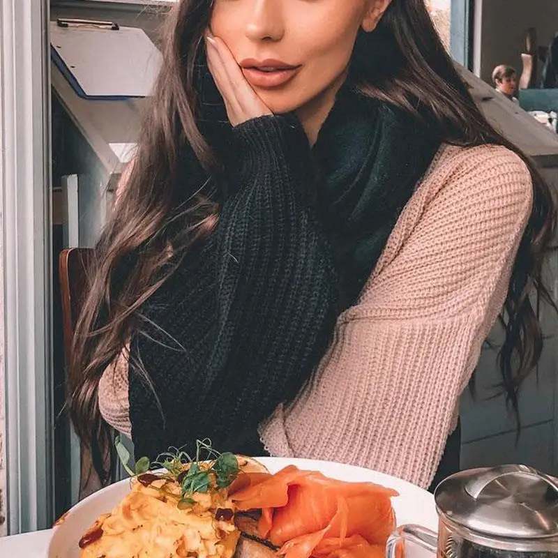 

Winter 2019 Cashmere Sweater Women'S Pullover Thickening Wool Jumper Patchwork Lazy Loose O-Neck Knit Blusas SJ3402X